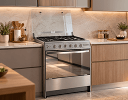 Cocina a gas 5 quemadores 30" con asador de pollo
