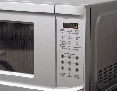 Microondas 20 L plateado con panel digital