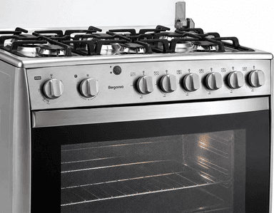 Cocina a gas 6 quemadores con grill y asador