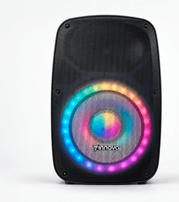 Parlante amplificado de 15" con ruedas y luces LED